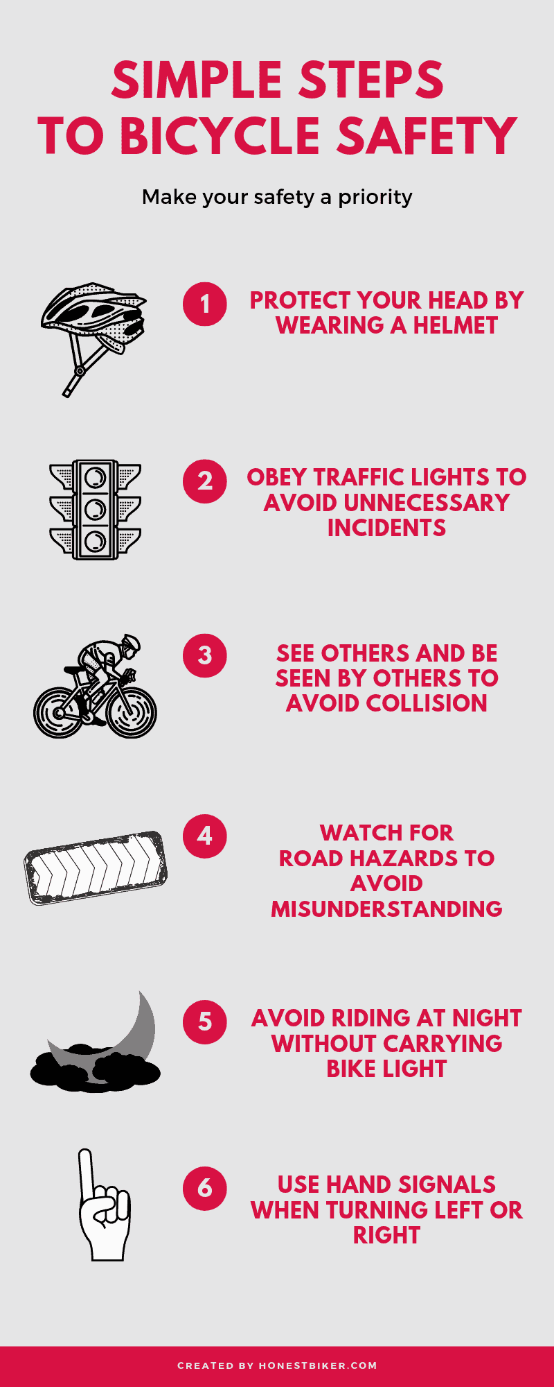 Simple Bike Safety Tips On Infographic - Bike Safety Tips